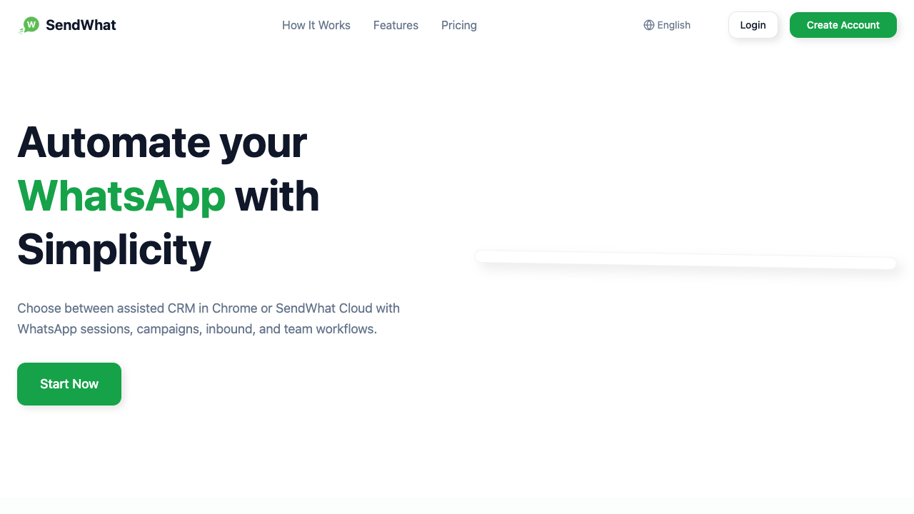 SendWhat public product site
